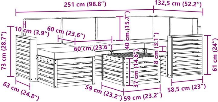 Produktbild vidaXL Outdoor-Sofa