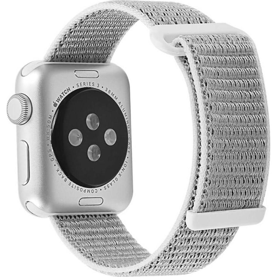 Cover-Discount Apple Watch 44/45/46/49mm - Nylon Stoff Band flexibel mit Klett (Nylon), Uhrenarmband, Grau