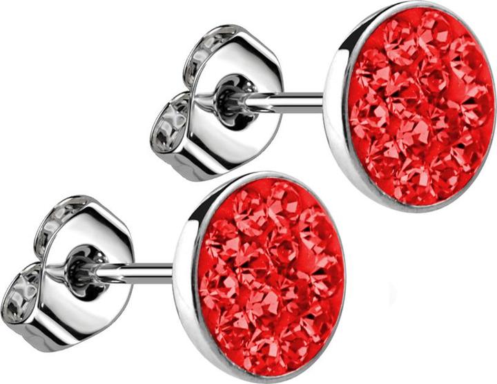 Immagine prodotto Star Piercing Orecchini a perno in argento con cristallo rosso (senza ottone, Acciaio chirurgico 316L)