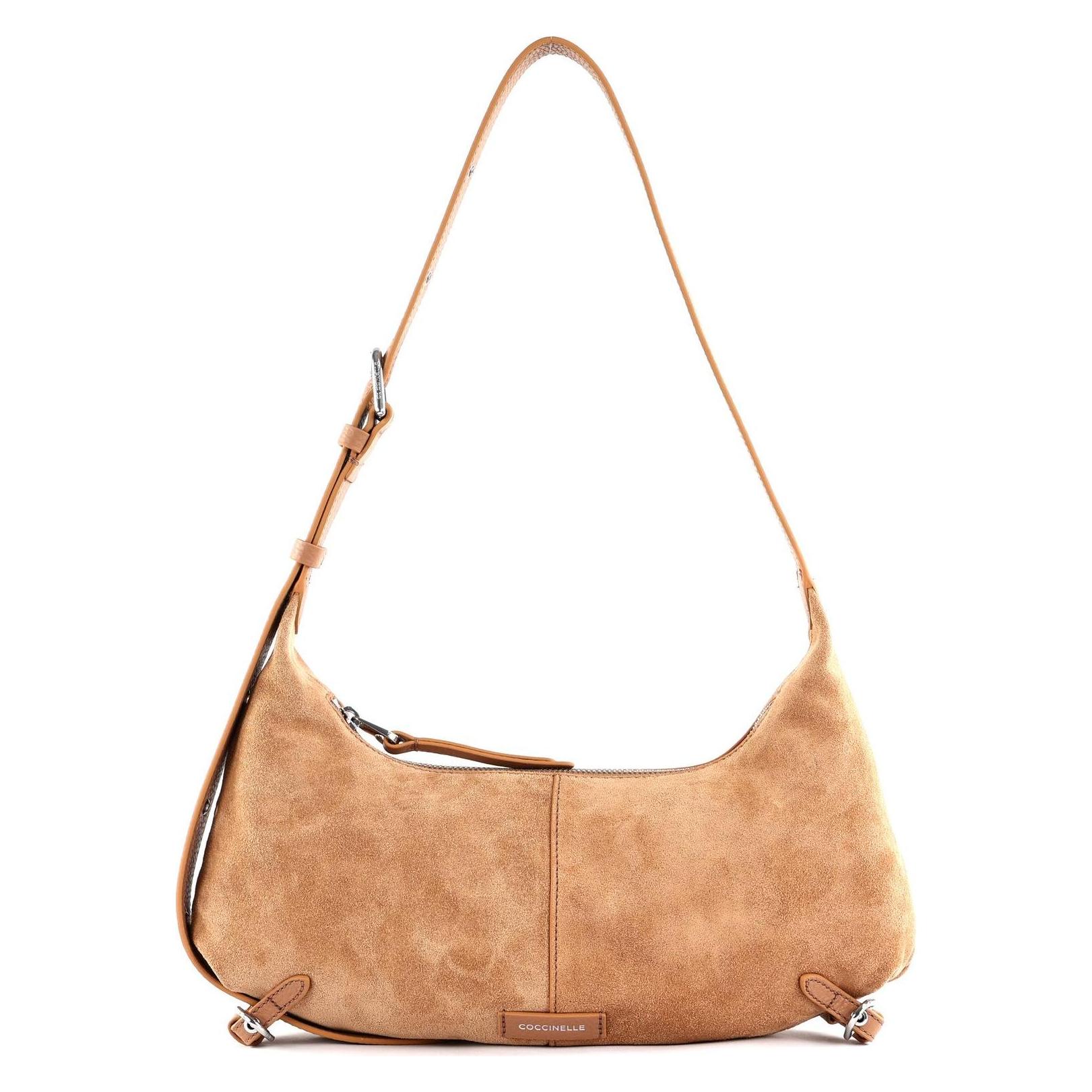 Coccinelle, Damen, Handtasche, Abigail Suede B Shoulder Bag, Beige