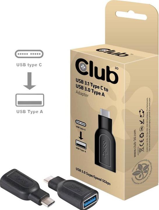 Produktbild Club 3D USB-C zu (USB 3.1, USB 3.0, 1.10 cm)