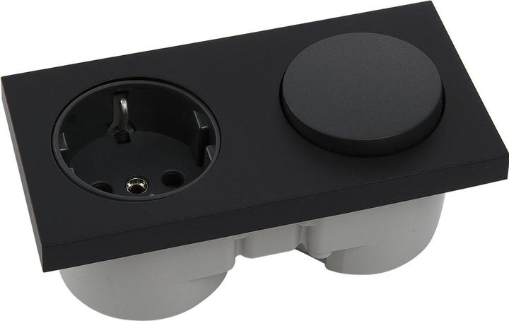 Berker Integro Pure switch black matt + socket outlet black