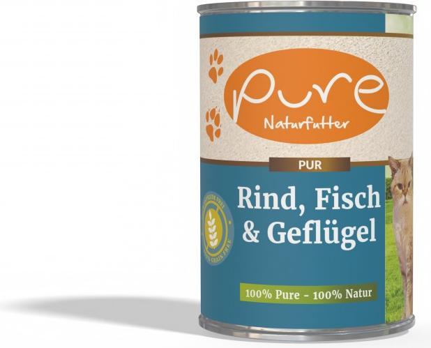 Pure Naturfutter Katzenmenü Fisch & Rind (Adult, 1 Stk., 400 g)