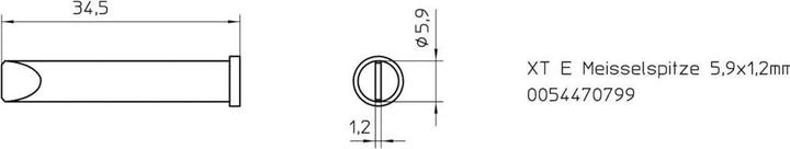 Produktbild Weller Erem Lötspitze Meisselform XT-E 5,9x1,2mm (Lötspitze)