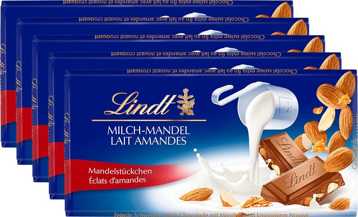 Immagine prodotto Lindt Barretta di cioccolato al latte e mandorle multipack (500 g)