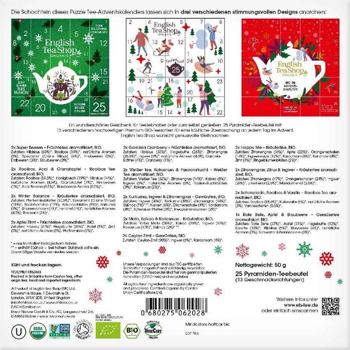 Actual product image English Tea Shop Puzzle Tea Advent Scale Christmas ETS-62028