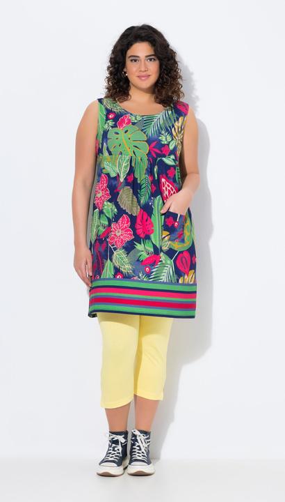 Produktbild Ulla Popken Jerseykleid, bedruckt, A-Linie, Rundhals, ärmellos (50, 52)