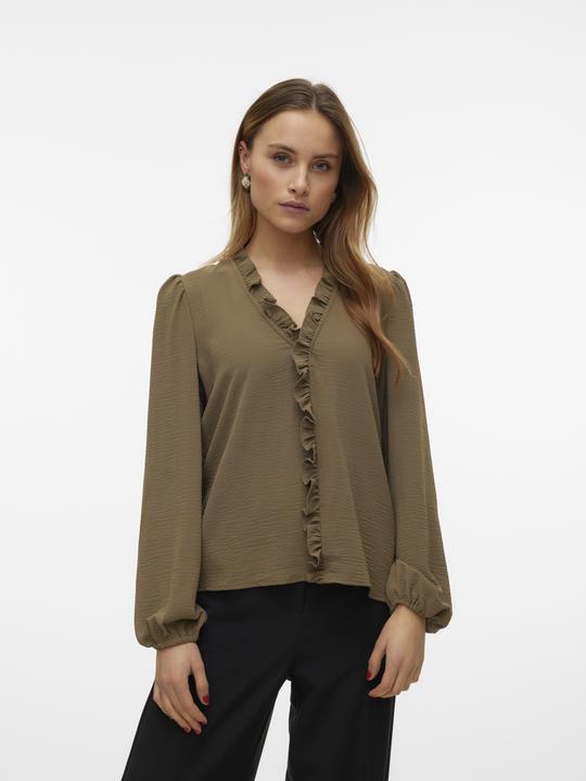 Produktbild Vero Moda Normal geschnitten V-Ausschnitt Elastische Bündchen Voluminöser Armschnitt Top Bluse (XS)