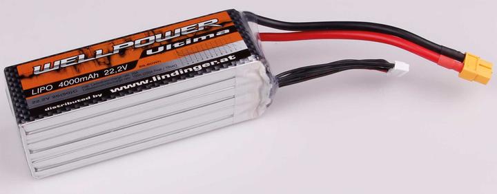 Productafbeelding Wellpower Lipo accu Ultima 4000 mAh / 22,2 Volt 6S 25/50C CH3/5 XT-60 (22.20 V, 4000 mAh)