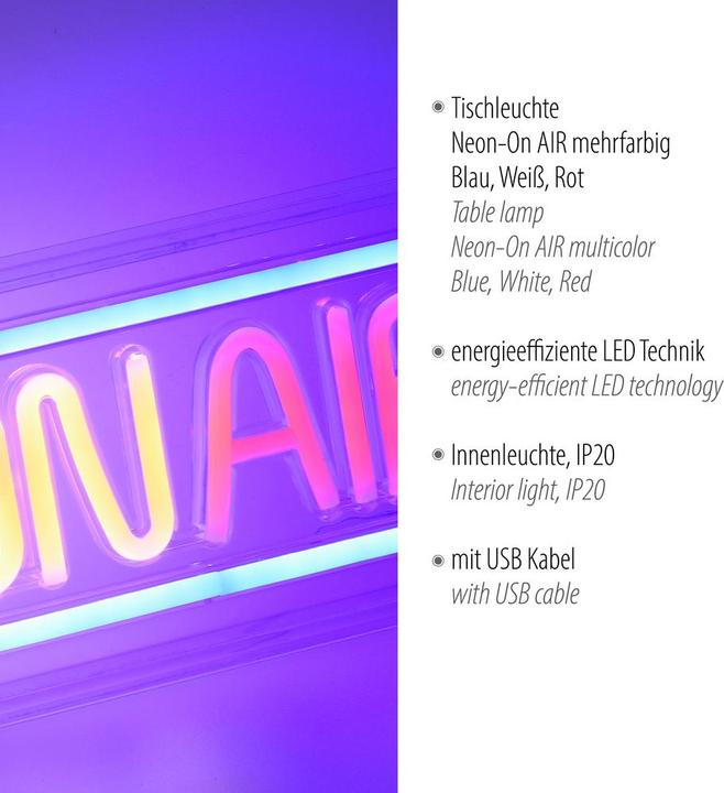 Produktbild Just Light LED Dekoleuchte NEON SIGN Neon Schild USB Kinderzimmer