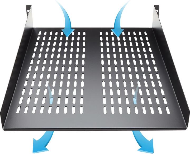 Productafbeelding StarTech 2 U Vast legbord voor serverrack/kast tot 22 kg - 55 cm diep - geventileerd