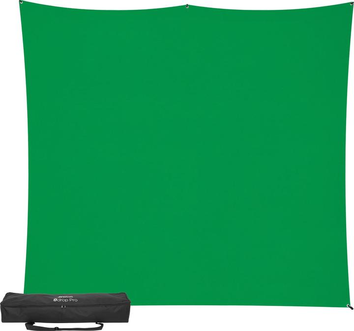 Image du produit Westcott X-Drop Pro - Green Screen (8' x 8') Kit Chroma-Key Green Backdrop Kit, 2.4x2.4m (240 cm)