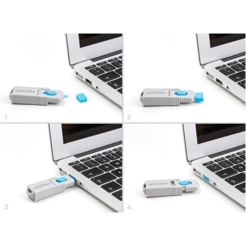 Thumbnail - Delock 10 Port Blocker für USB Typ-A Buchse, Notebook Security, Blau