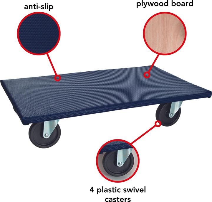 Image du produit Velleman FURNITURE MOVER - RECTANGULAR - 650 x 400 mm - MAX. LOAD 400 kg (400 kg)
