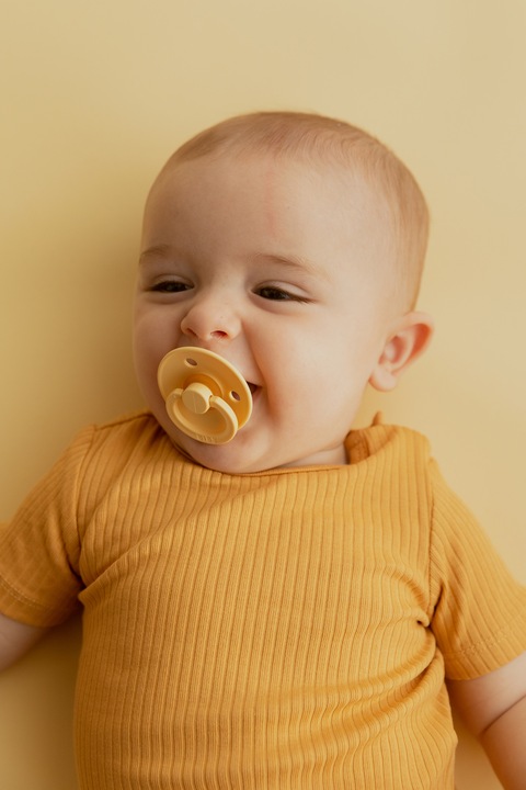 Actual product image Bibs Nuggi Colour 2 PACK Latex Symmetrical 0-6m Sage GLOW Cloud GLOW (2 x, up to 6 M.)