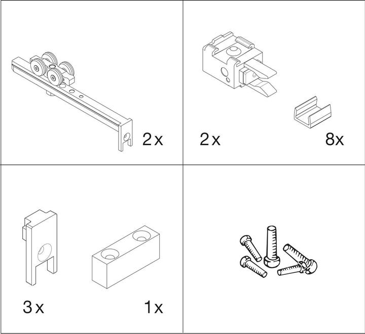 Actual product image HAWA Sliding door fittings -Clipo 36 GPPK, Inslide / Fixed glass