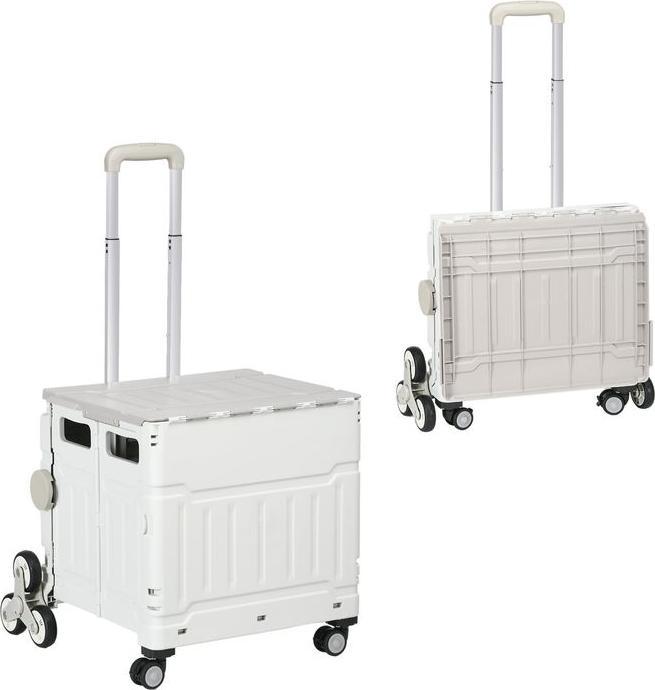 Immagine prodotto Swisshandel24 Carrello spesa pieghevole, carrello spesa con manico telescopico regolabile, montascale con