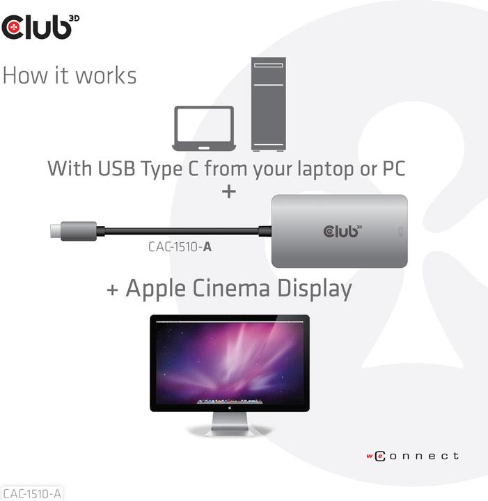 Produktbild Club 3D CAC-1510-A (DVI, 8.50 cm)