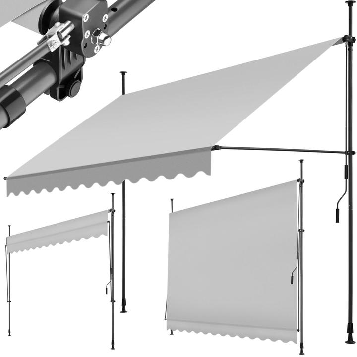 Produktbild tectake Klemmmarkise mit Handkurbel, höhenverstellbar (3 m)