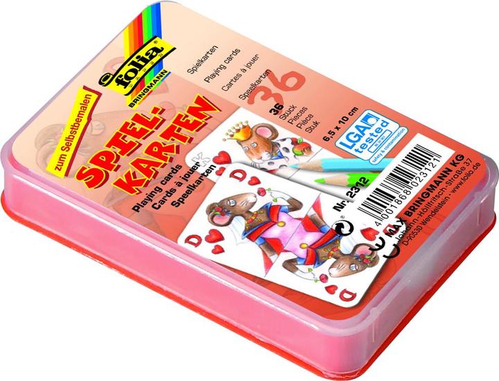 Folia Blanko-Spielkarten, 65 x 100 mm, 36 Karten, weiá (36 x)