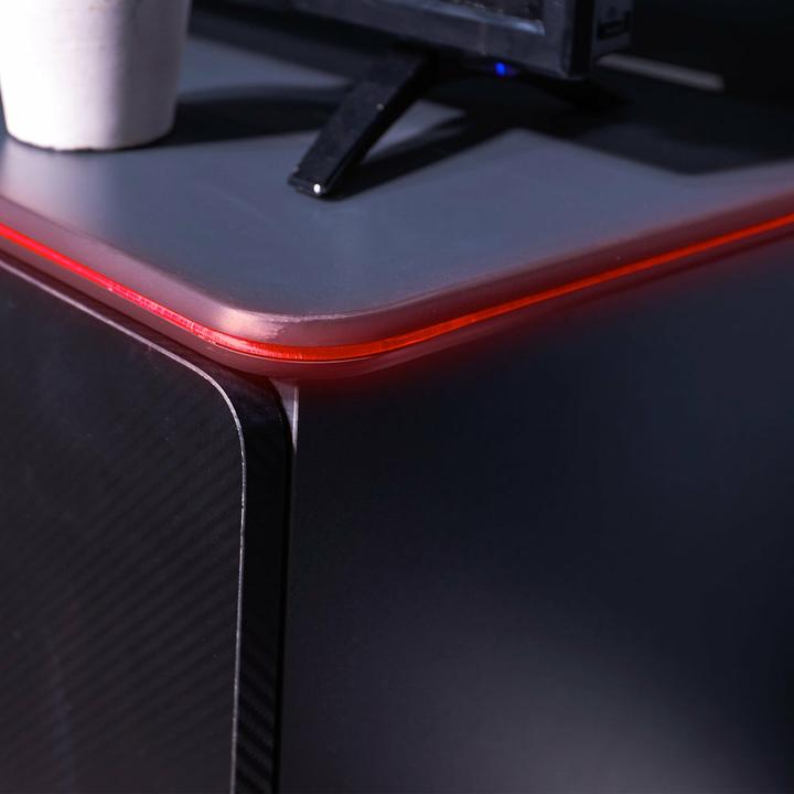 Actual product image X Rocker Carbon-Tek gaming TV board with LED lighting - grey/red