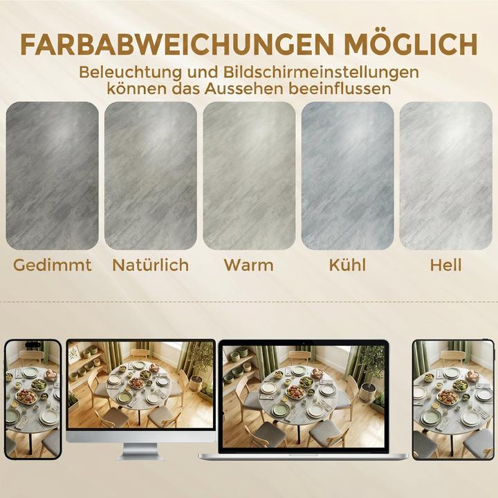 Produktbild Homcom Klappbarer Esstisch MDF, Stahl Grau