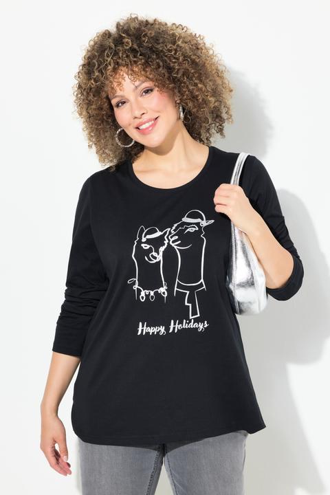 Produktbild Ulla Popken Weihnachtsshirt, Classic, Rundhals, Langarm (42, 44)