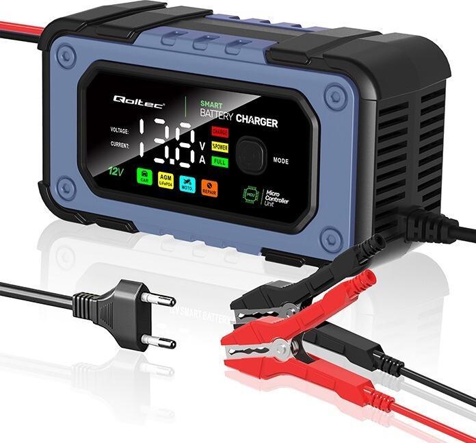 Qoltec Batterieladegerät mit Reparaturfunktion, 12V, 7A (12V, 7 A)