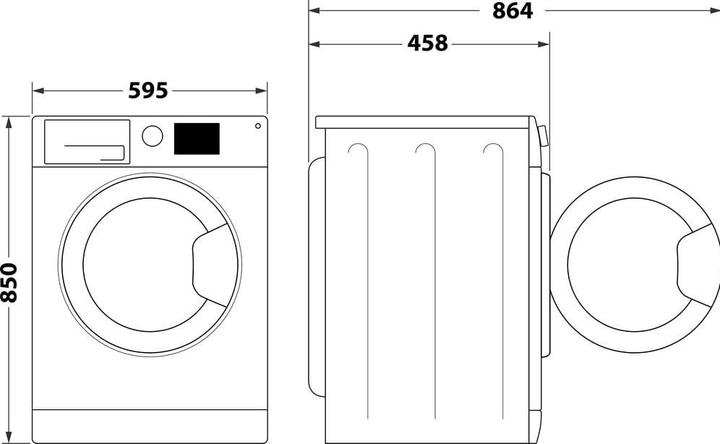 Actual product image Hotpoint RSSF 624 W EN N Front loading washing machine 6 kg 1200 rpm C White (6 kg, Left)