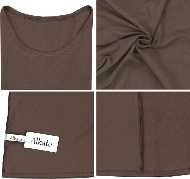 Actual product image Alkato Damen Langarm Longshirt Langarmshirt Tunika Basic Shirt (S)
