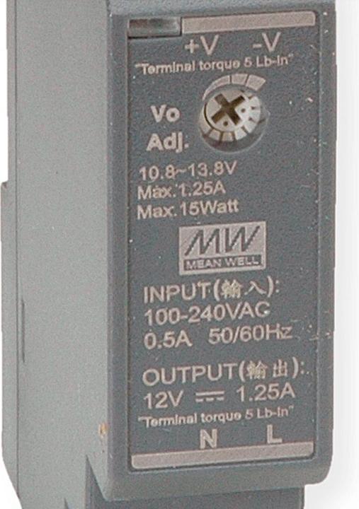 Image du produit MeanWell DR-15-12 Alimentation pour rail DIN 15W 12V DC (Alimentation électrique)