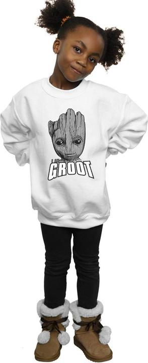 Actual product image Girls Guardians Of The Galaxy Groot Face Sweatshirt (140, 146)