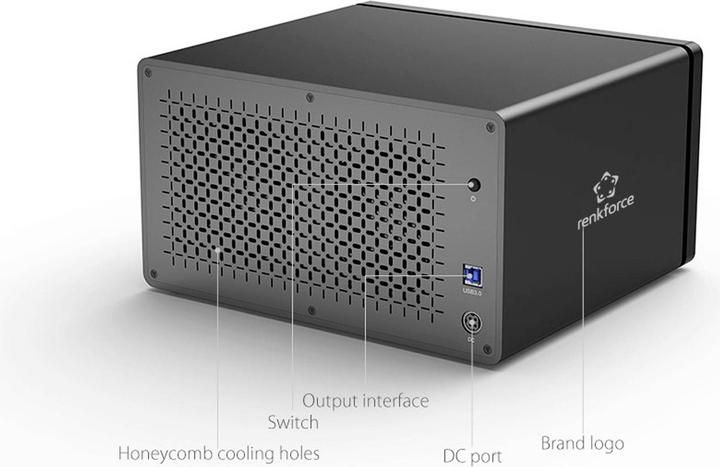 Immagine prodotto Renkforce RF-6647854 8.9 cm (3.5 Zoll) Festplattengehäuse 8 Bay 3.5 Zoll USB-A (