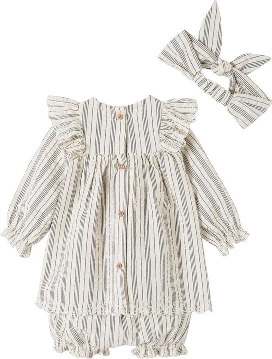 Image du produit Vertbaudet Ensemble bébé fille : robe, short & serre-tête (68)