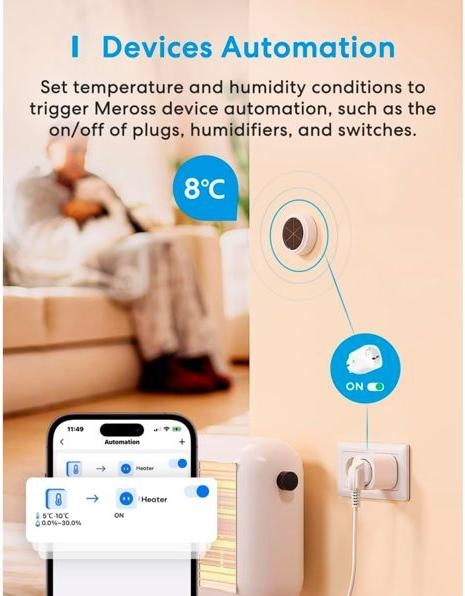 Actual product image Meross Smart Temperatur/Feuchte- Sensor Starter Kit inkl. Hub