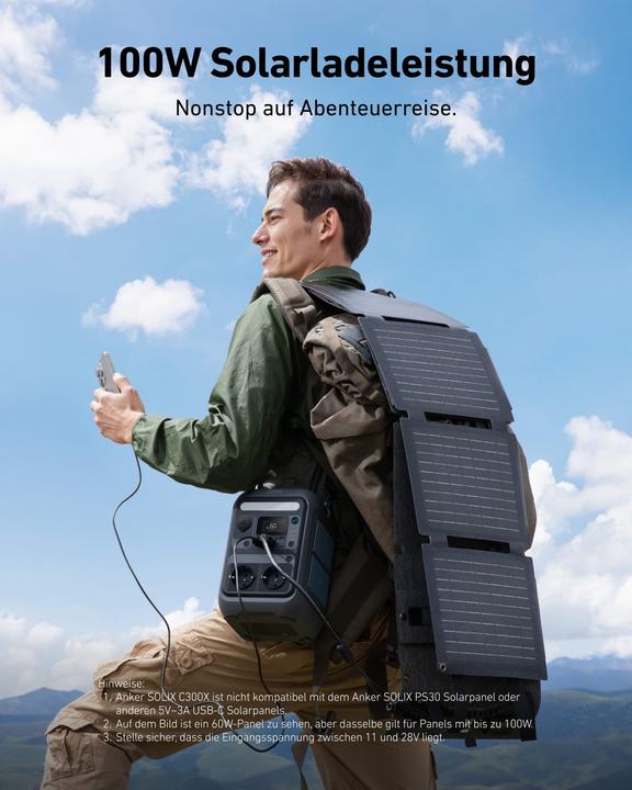 Produktbild Anker Powerstation C300X A1723311, 288Wh + Solarpanel PS60, 60 W, faltbar (288 Wh)