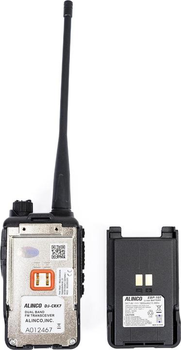 Actual product image Alinco Portable VHF/UHF radio PNI DJ-CRX-7, FM radio, 1800 mAh battery, Talk Around, BCL, TOT, DTMF