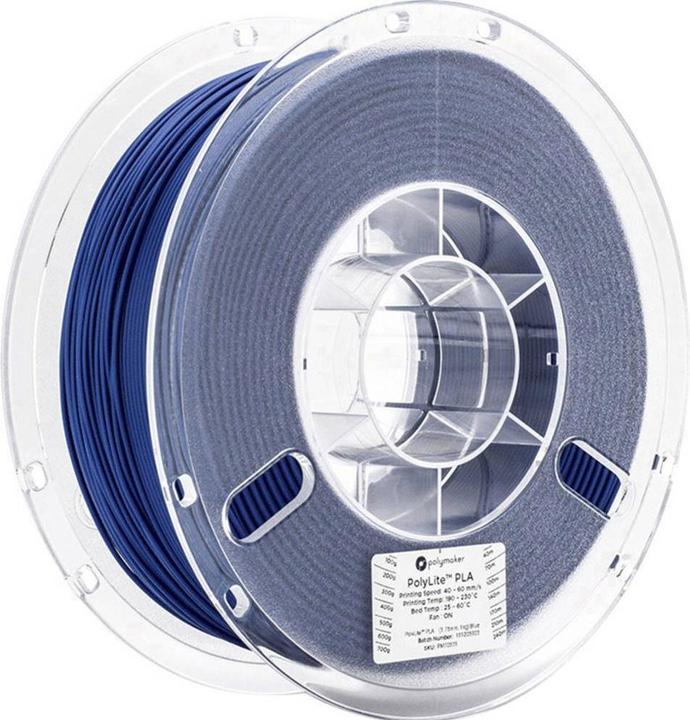 Actual product image Polymaker PolyLite PLA - Blue - 2.85mm (PLA, 2.85 mm, 1000 g)