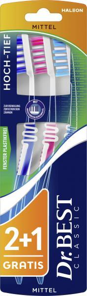 Dr.Best Dr. Best, eine Reihe von Zahnbürsten, weich, mittel und hart, 3 Teile (Medium, 3x)