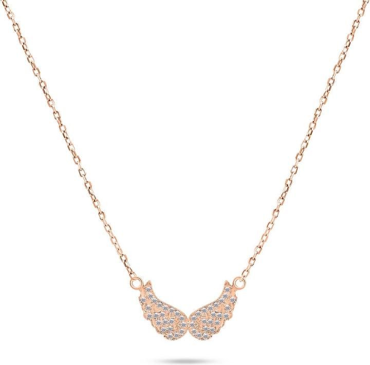 Actual product image Brilio Silver - Delicate bronze angel wings necklace NCL84R