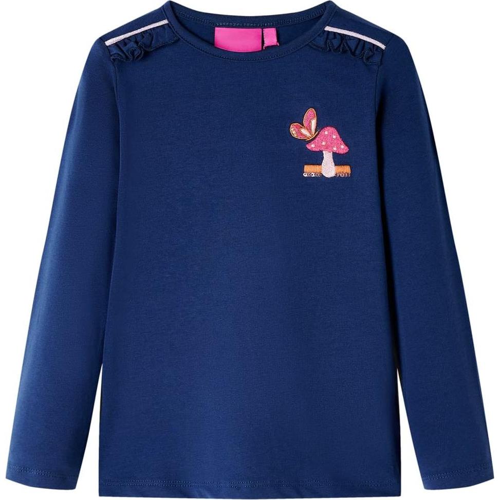 VidaXL, Jungen, Shirt, Kinder-Langarmshirt Marineblau 92,Material: 95 % Baumwolle, Blau, (92)