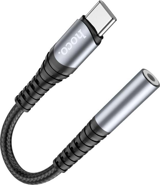 Actual product image Hoco - Audio Cable Adapter (LS33) - Type-C to Jack 3.5mm - Grey (Digital -> Analog)