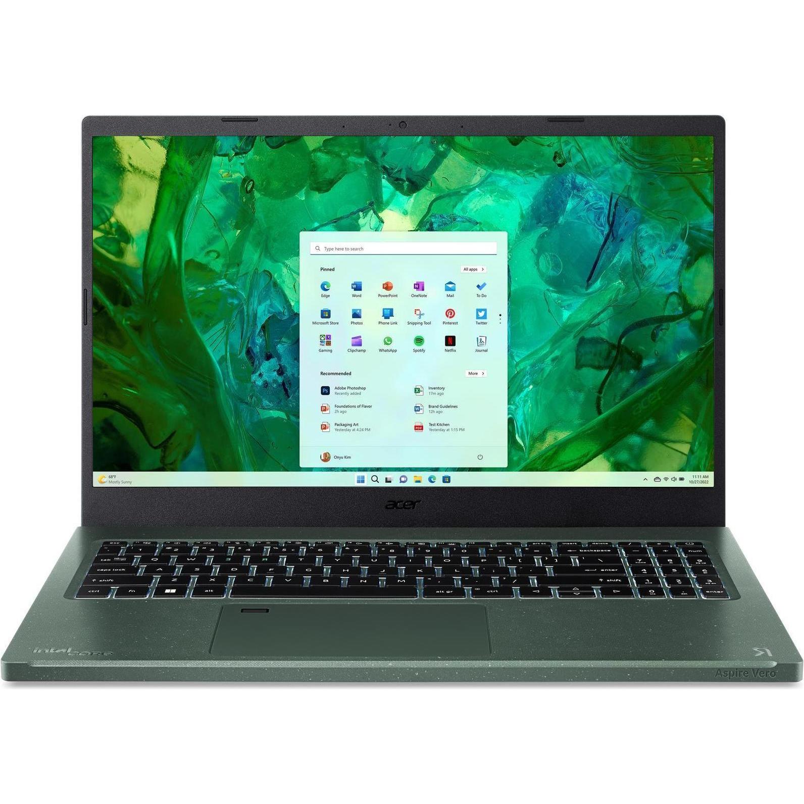 Acer Aspire Vero (15.60", Intel Core i7-1355U, 16 GB, 1000 GB, DE), Notebook, Grün