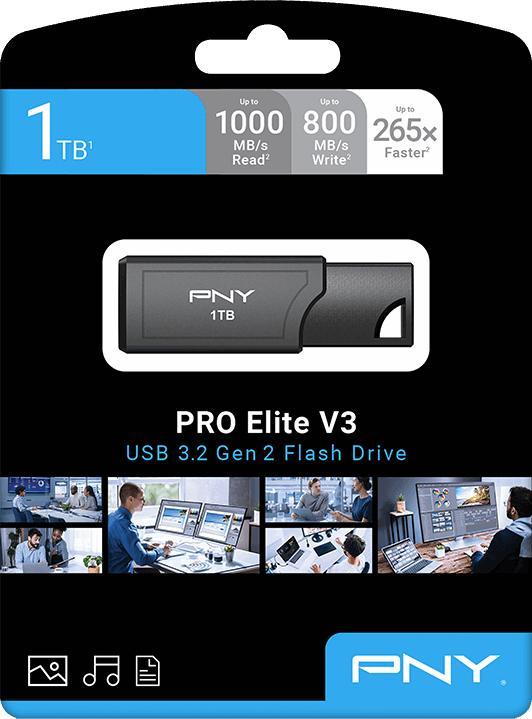 Actual product image PNY Pro Elite V3 USB 3.2 256GB (256 GB, USB-A)