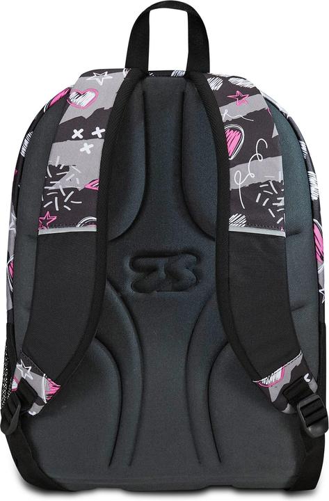 Actual product image Seven Adavanced Pockets Black Fuchsia School Backpack (33 l)