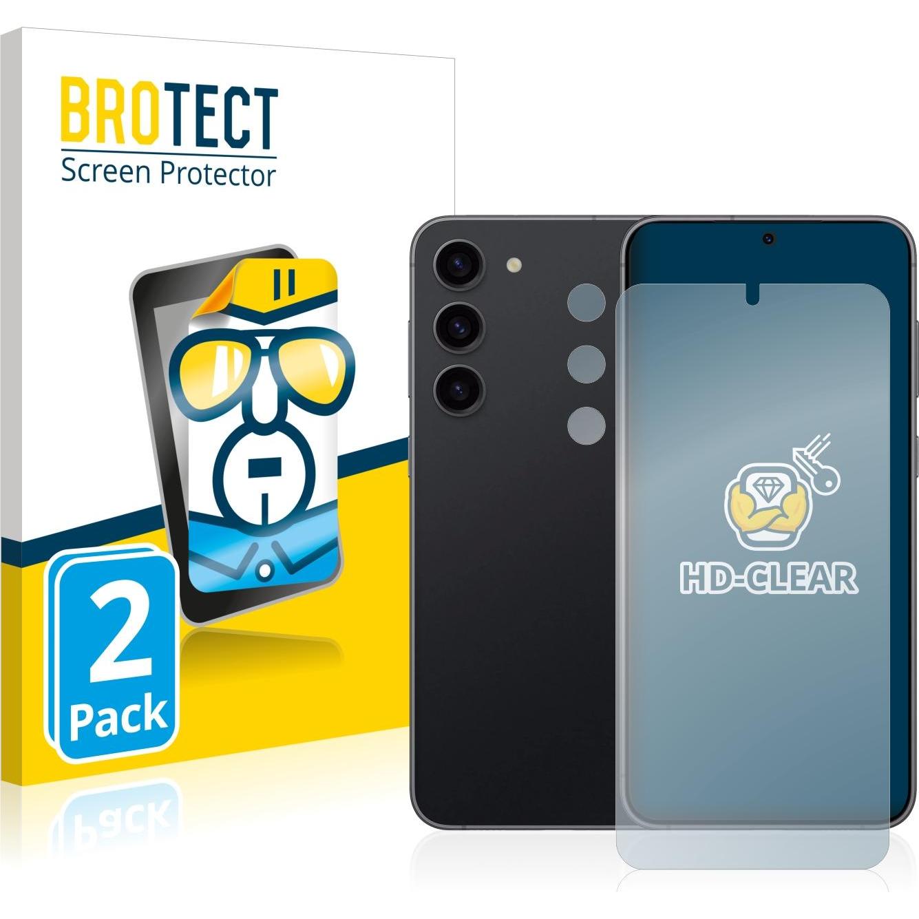 BROTECT Schutzfolie Displayschutz Klar (2 Stück, Samsung Galaxy S23+), Smartphone Schutzfolie, Transparent