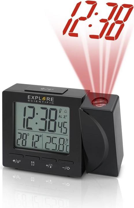 Produktbild Explore Scientific RDP1001BLK Wecker Digitaler Wecker Schwarz