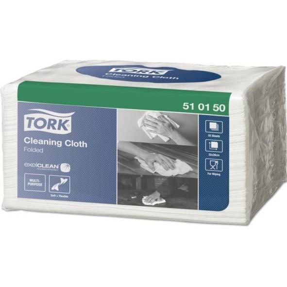 Tork 510150, Paper, White, 320 mm, 385 mm, 55 pc(s), 195 mm, Reinigungsutensil, Weiss