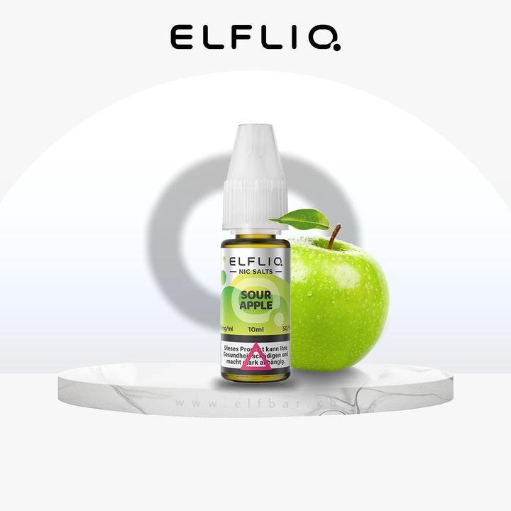 Actual product image Elfbar ELFLIQ, Sour Apple 10mg (Apple)