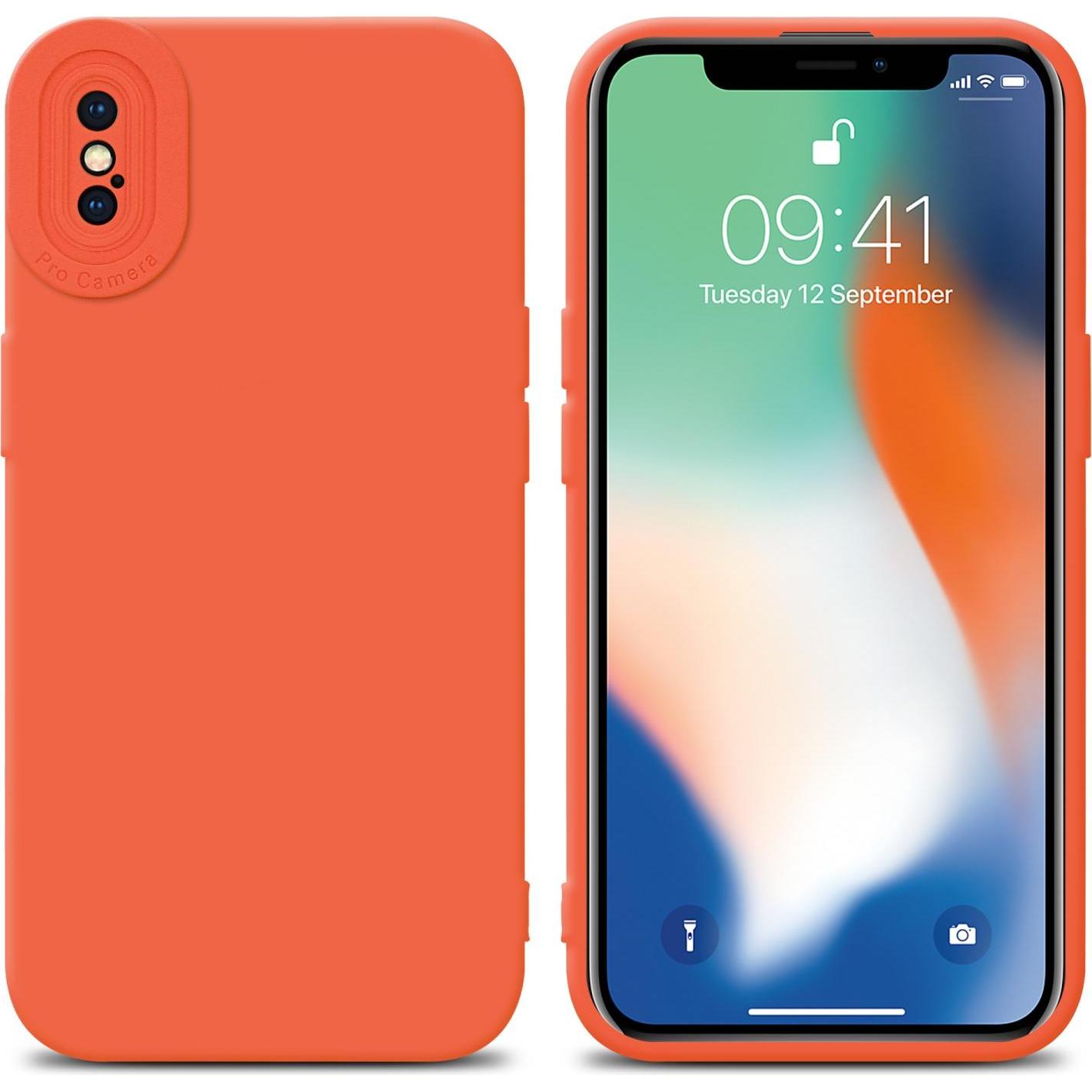 Cadorabo Hülle für Apple iPhone XS MAX im TPU Fluid LM162 Style (Apple iPhone XS Max), Smartphone Hülle, Orange